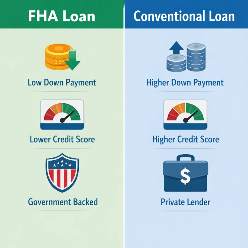 FHA loan vs Conventional loan requirements