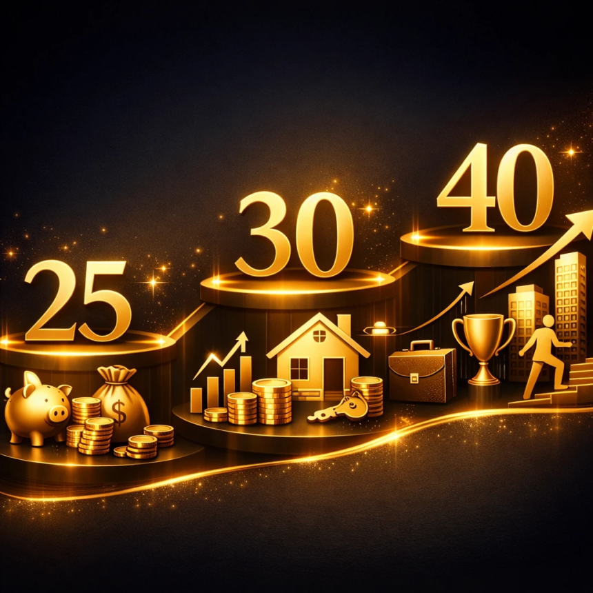 financial milestones you should hit by age 25, 30, 40