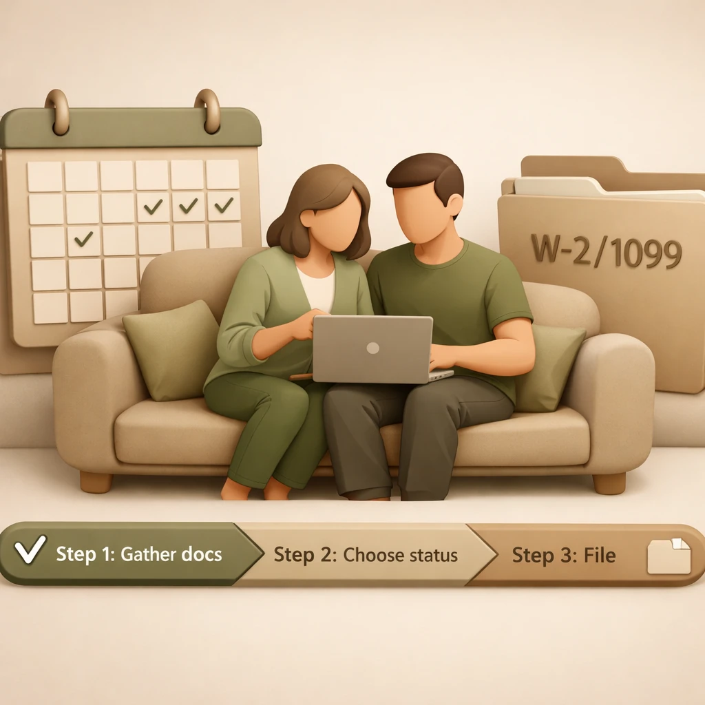 how to file taxes as a married couple for the first time