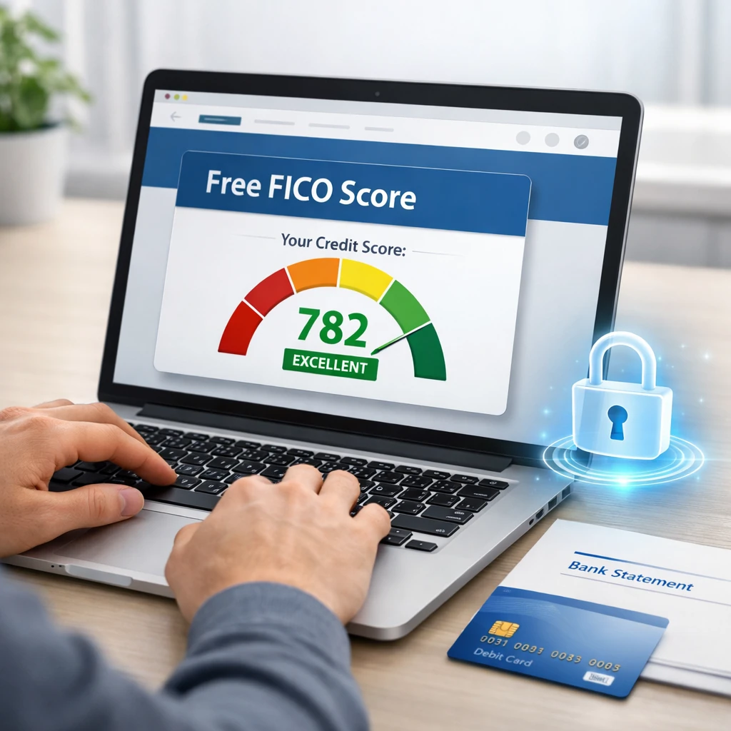 how to get a free FICO score from your bank