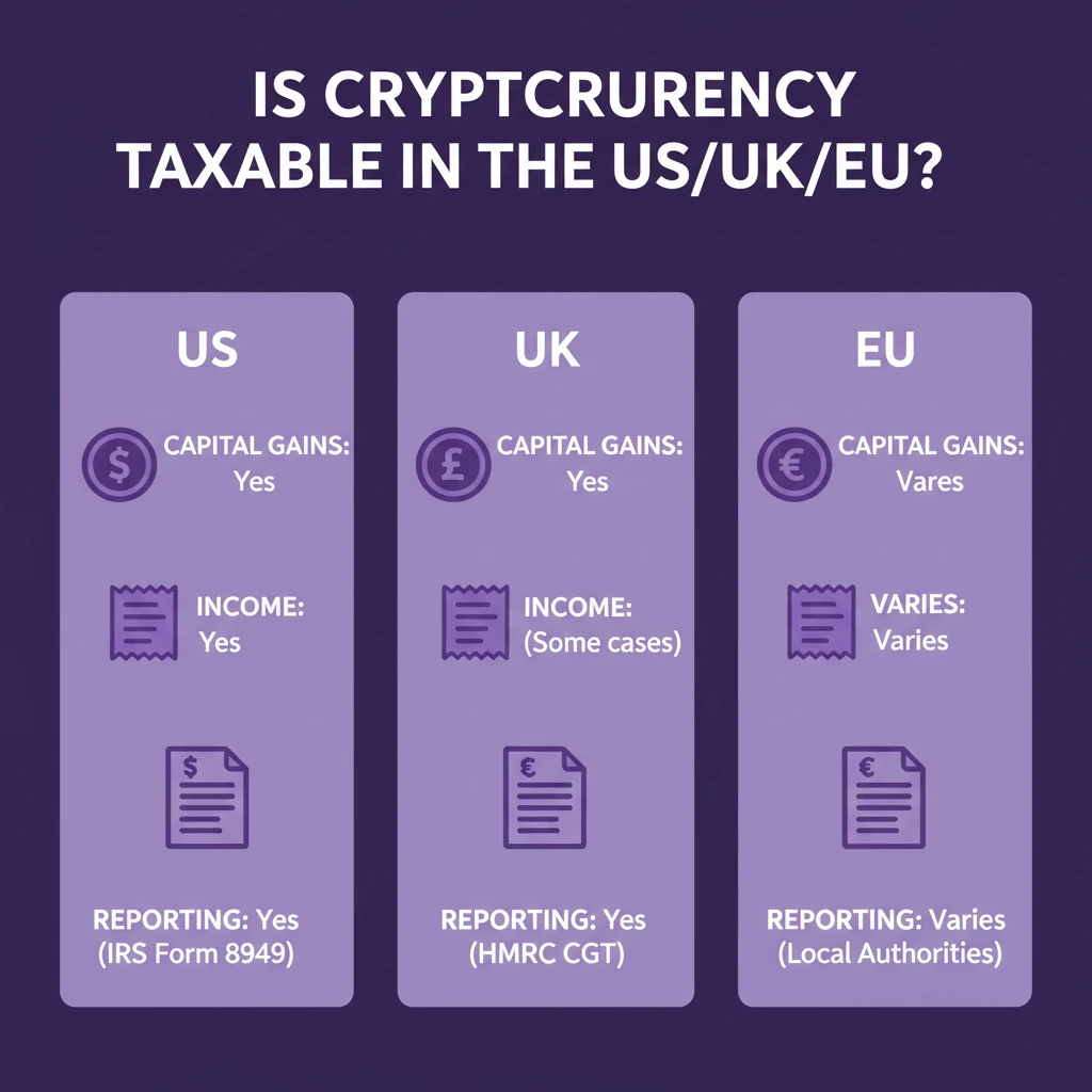 is cryptocurrency taxable in the US/UK/EU?